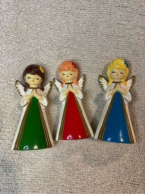 Vintage Homco Praying Angel Figurines Set of 3 1977 Ceramic